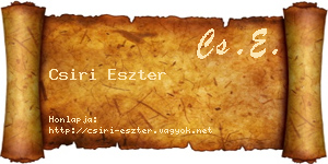 Csiri Eszter névjegykártya